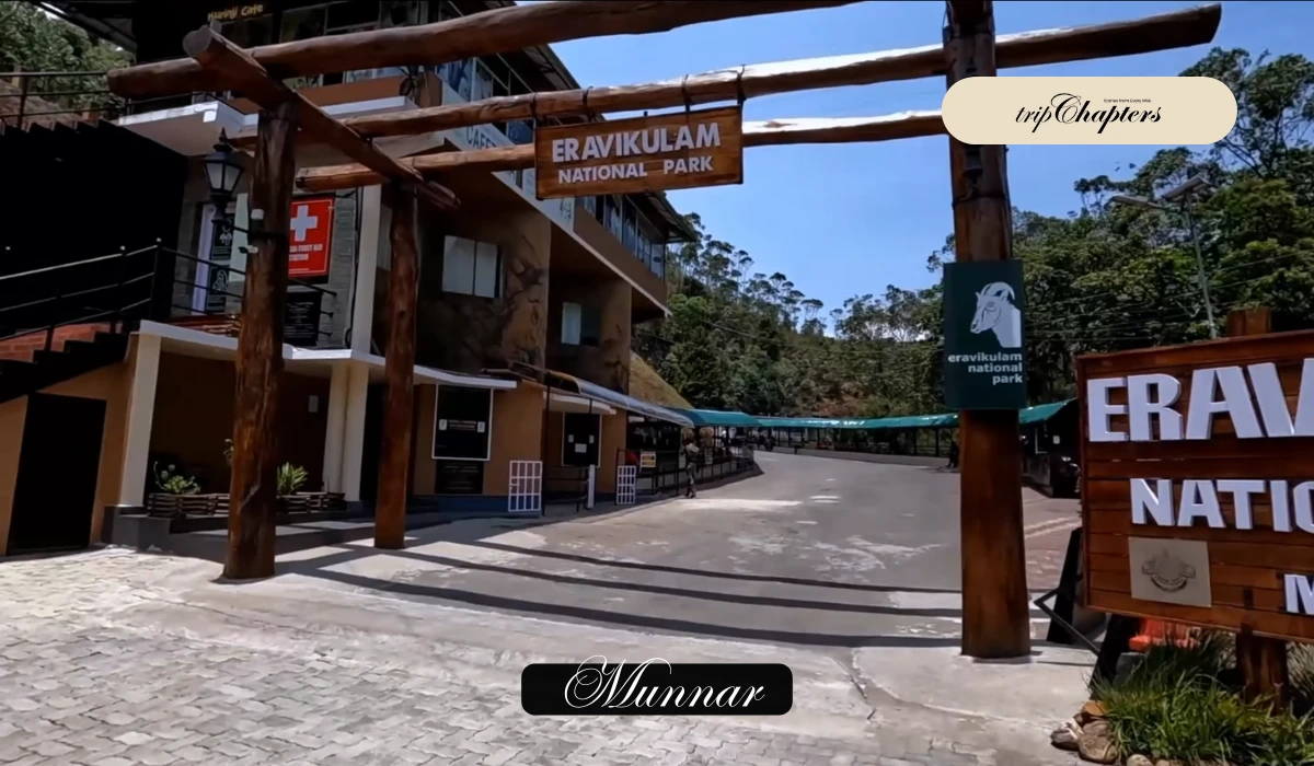 Entrance gate and building of Eravikulam National Park in Munnar